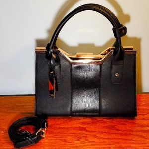 DUNE London Black Crossbody Double Handle Handbag